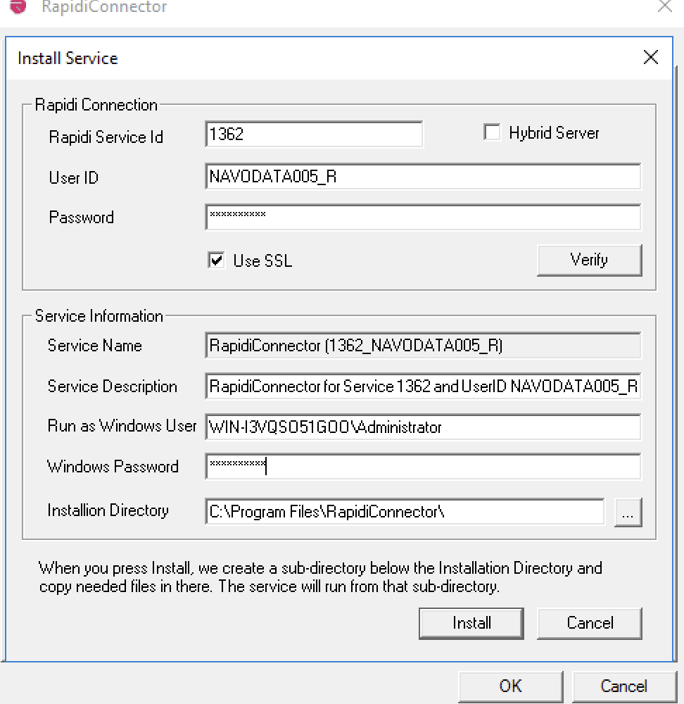 Install service
